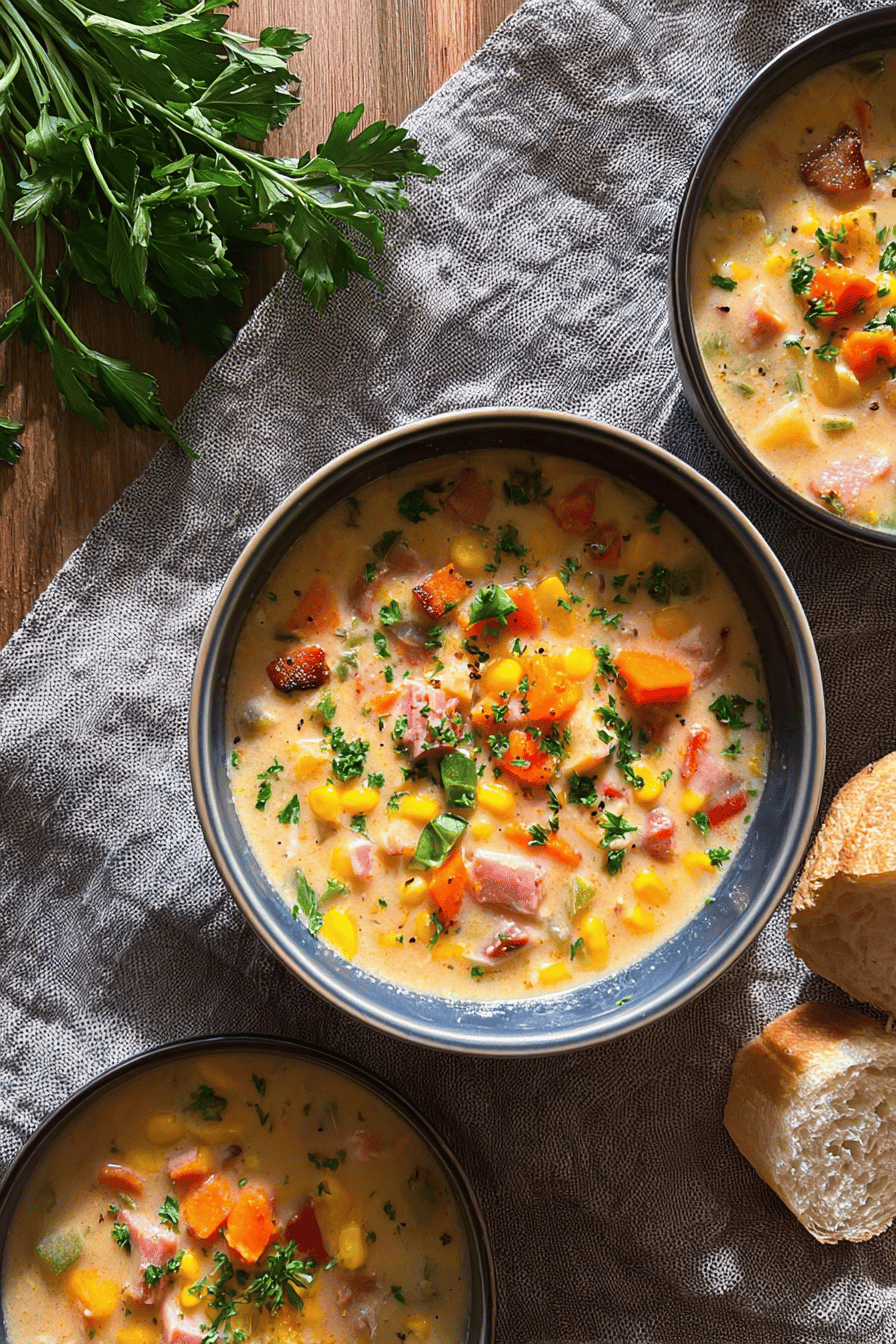 Easy Sweet Potato Ham and Corn Chowder Recipe: Comfort in a Bowl
